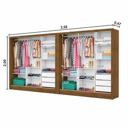 Closet Casal Duplo Dubai 6 Portas Premium 6 Gavetas - 5