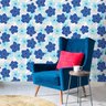 Papel de Parede Flores Daisy Blue - 0,58 x 2,50 metros - 2