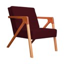 Ver imagem 2 de Poltrona Decorativa Braços de Madeira Sala de Estar Monalisa Suede Vermelho Bordo - LM DECOR