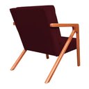 Ver imagem 5 de Poltrona Decorativa Braços de Madeira Sala de Estar Monalisa Suede Vermelho Bordo - LM DECOR
