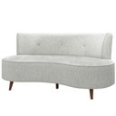 Ver imagem 1 de Sofá Chaise Living 2 Lugares 135cm para Sala Istambul K01 Linho Cinza - Lyam Decor