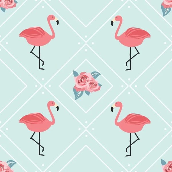 Papel de Parede Flamingos Flower - 0,58 x 2,50 metros - 1