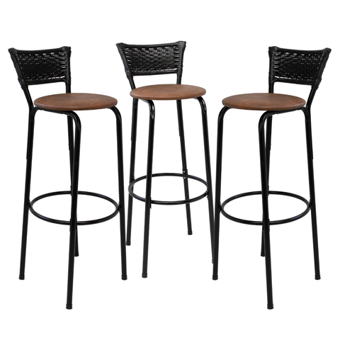 Kit 3 Cadeiras Alta 80cm para Balcão Ilha Bancada Área Gourmet Bar Piscina Banqueta Itagold