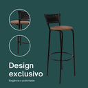 Ver imagem 4 de Kit 3 Cadeiras Alta 80cm para Balcão Ilha Bancada Área Gourmet Bar Piscina Banqueta Itagold