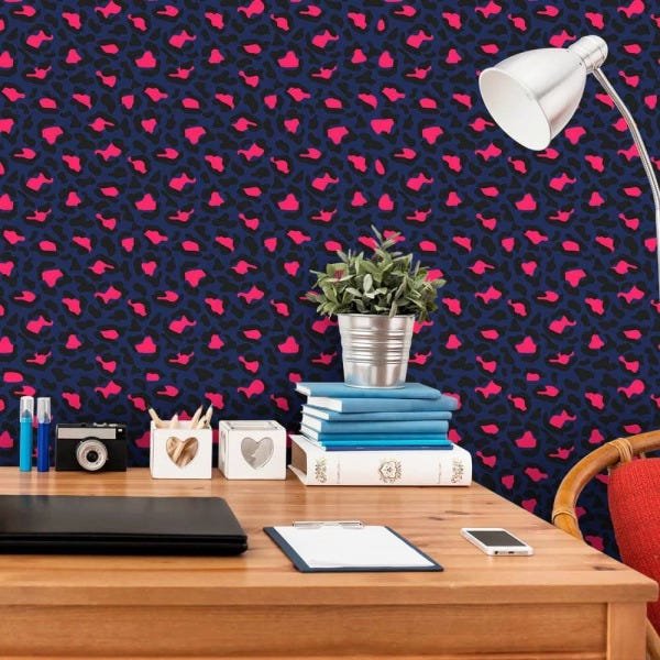 Papel de Parede Oncinha Navy - 0,58 x 2,50 metros - 2