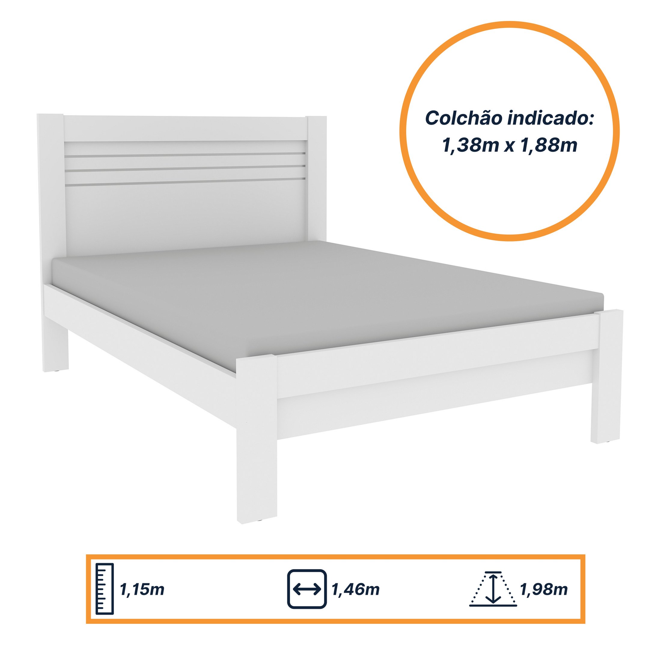 Cama Casal MDF Safira   - 6