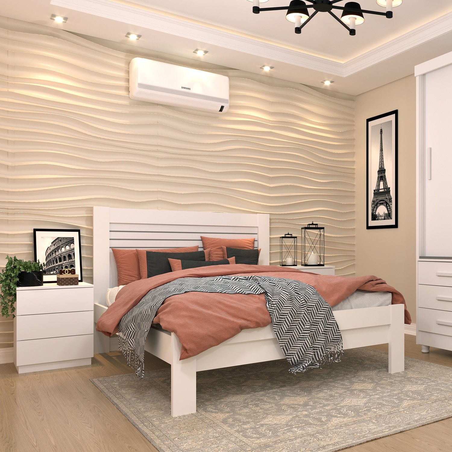 Cama Casal MDF Safira   - 1