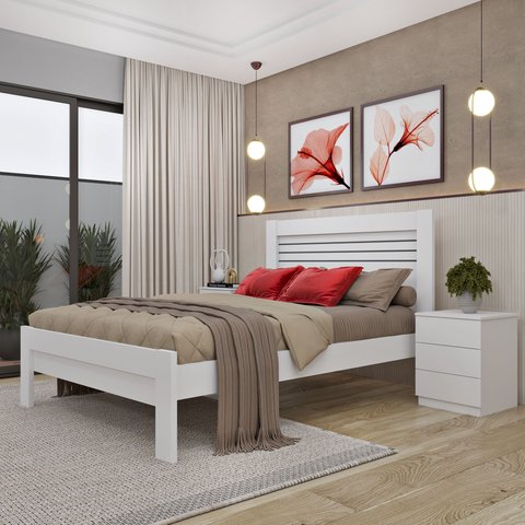 Cama Casal 100% MDF Safira