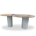 Ver imagem 2 de Mesa Organica Bean Laca+freijo Claro 180x100cm Modelar Moveis Mesa de Jantar Orgânica