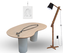 Ver imagem 4 de Mesa Organica Bean Laca+freijo Claro 180x100cm Modelar Moveis Mesa de Jantar Orgânica