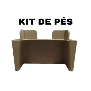 Kit 100 Pés para Móveis Armário Roupeiro Pezinho de Canto Cômoda Reforçado Ivy:amêndoa Caramelo