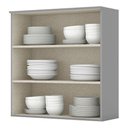 Ver imagem 2 de Armário Aéreo 2 Portas 80 Cm Americana Cinza – Henn