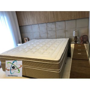 Colchão Queen Semik Casal (Kit Massageador)D45+Box - Suede Bege 158x198