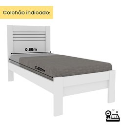 Cama Solteiro 100% MDF Safira - 2