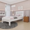 Ver imagem 1 de Cama Solteiro 100% MDF Safira Branco/Neve