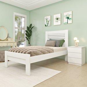 Cama Solteiro 100% MDF Safira