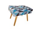 Ver imagem 3 de Kit Poltrona Decorativa Bia + Puff Retangular Suede Triângulo Azul Pés Madeira Ms Decor
