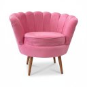 Ver imagem 3 de Poltrona Decorativa para Sala de Estar Pétala - Élpis Móveis - Veludo Rosa