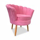 Ver imagem 2 de Poltrona Decorativa para Sala de Estar Pétala - Élpis Móveis - Veludo Rosa