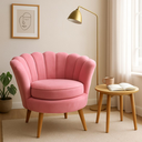 Ver imagem 1 de Poltrona Decorativa para Sala de Estar Pétala - Élpis Móveis - Veludo Rosa