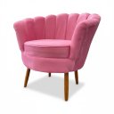 Ver imagem 5 de Poltrona Decorativa para Sala de Estar Pétala - Élpis Móveis - Veludo Rosa