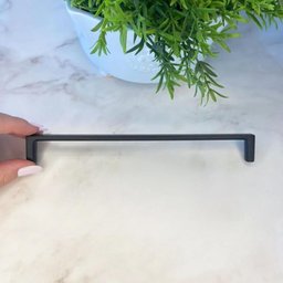 Puxador de Móvel Armário Preto Fosco 20cm Alça Torralba 1691 Oeiras de Sobrepor Fino - 6