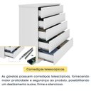 Ver imagem 6 de Cômoda 5 Gavetas 86cm Premium Branco/Neve