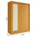 Ver imagem 6 de Guarda Roupa 2 Portas Correr Espelho 1,20m Roupeiro Solteiro