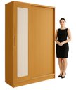 Ver imagem 7 de Guarda Roupa 2 Portas Correr Espelho 1,20m Roupeiro Solteiro