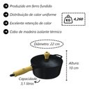 Ver imagem 4 de Kit 4 Caçarolas Cabo Madeira Tradição Ferro Fundido Libaneza