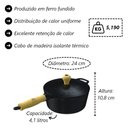 Ver imagem 5 de Kit 4 Caçarolas Cabo Madeira Tradição Ferro Fundido Libaneza