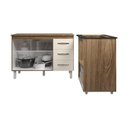 Ver imagem 4 de Balcão Armário Gabinete Bruna 118 Cm Off White com Tampo e Balcão Evelyn Cooktop 5 Bocas Off