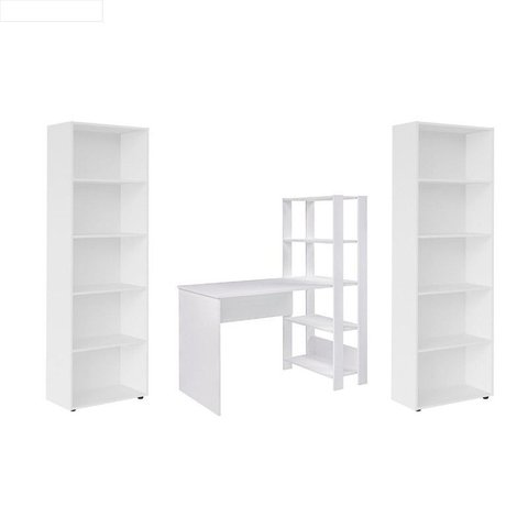 Conjunto Sala de Estar: Escrivaninha Match + 2 Estante Multy
