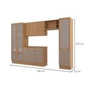 Ver imagem 3 de Kit Cozinha Modulada 6 Peças Botanic (2aéreos+1balcão+1cristaleira+1paneleiro+1complemento) M661