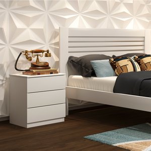 Mesa de Cabeceira 3 Gavetas 45cm Veronna  