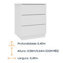 Ver imagem 5 de Mesa de Cabeceira 3 Gavetas 45cm Veronna Branco