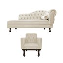 Ver imagem 2 de Kit Diva Recamier Diana 140cm Lado Esquerdo e 01 Poltrona Classic Suede - Doce Sonho Móveis RECAMIER