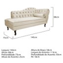 Ver imagem 5 de Kit Diva Recamier Diana 140cm Lado Esquerdo e 01 Poltrona Classic Suede - Doce Sonho Móveis RECAMIER