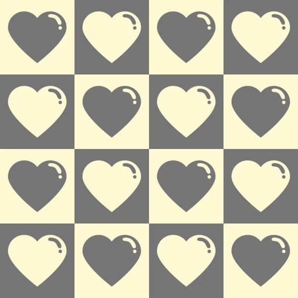 Papel de Parede Corações Cute Dark - 0,58 x 2,50 metros - 1
