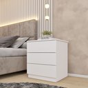 Ver imagem 1 de Mesa de Cabeceira 3 Gavetas 45cm Veronna Branco