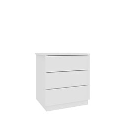 Mesa de Cabeceira 3 Gavetas 45cm Veronna Branco - 2 Mesa de Cabeceira 3 Gavetas 45cm Veronna Branco - 2