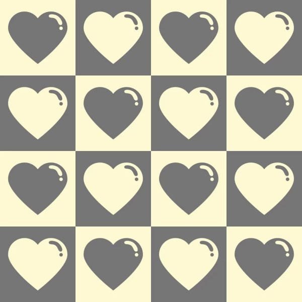 Papel de Parede Corações Cute Dark - 0,58 x 3,00 metros - 1