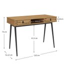 Ver imagem 4 de Mesa Escritório Madeira Preto Retro 2 Gavetas 1 Nicho Kim Idimex