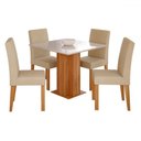 Ver imagem 2 de Mesa de Jantar 4 Lugares Sophia Maia com Vidro Cinamomo/off White/gengibre - Cimol