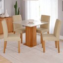 Ver imagem 1 de Mesa de Jantar 4 Lugares Sophia Maia com Vidro Cinamomo/off White/gengibre - Cimol