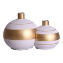 Ver imagem 1 de Par de Vasos Girona Sole Luna em Cerâmica Fosca Decor - Nude Gold