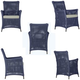 4 Poltronas Igapó Alumínio Micro Pintura Marrom Corda Náutica Estofado 3 - 5