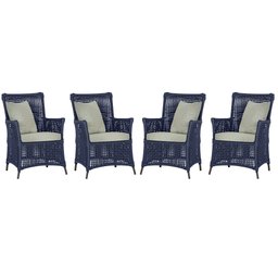 4 Poltronas Igapó Alumínio Micro Pintura Marrom Corda Náutica Estofado 3 - 1