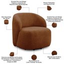 Ver imagem 5 de Kit 02 Poltronas Giratórias Orgânica para Sala Living Heidy F04 Linho Tramado Terracota - Lyam