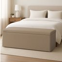 Ver imagem 1 de Calçadeira Baú Estofada King 1,95m Vancouver Boucle Luxo